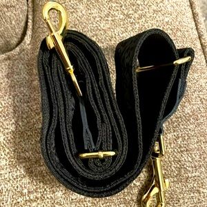 Black floral Cloud Music guitar/purse strap with gold clips adjustable 31”-62”
